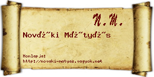 Nováki Mátyás névjegykártya