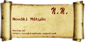 Nováki Mátyás névjegykártya